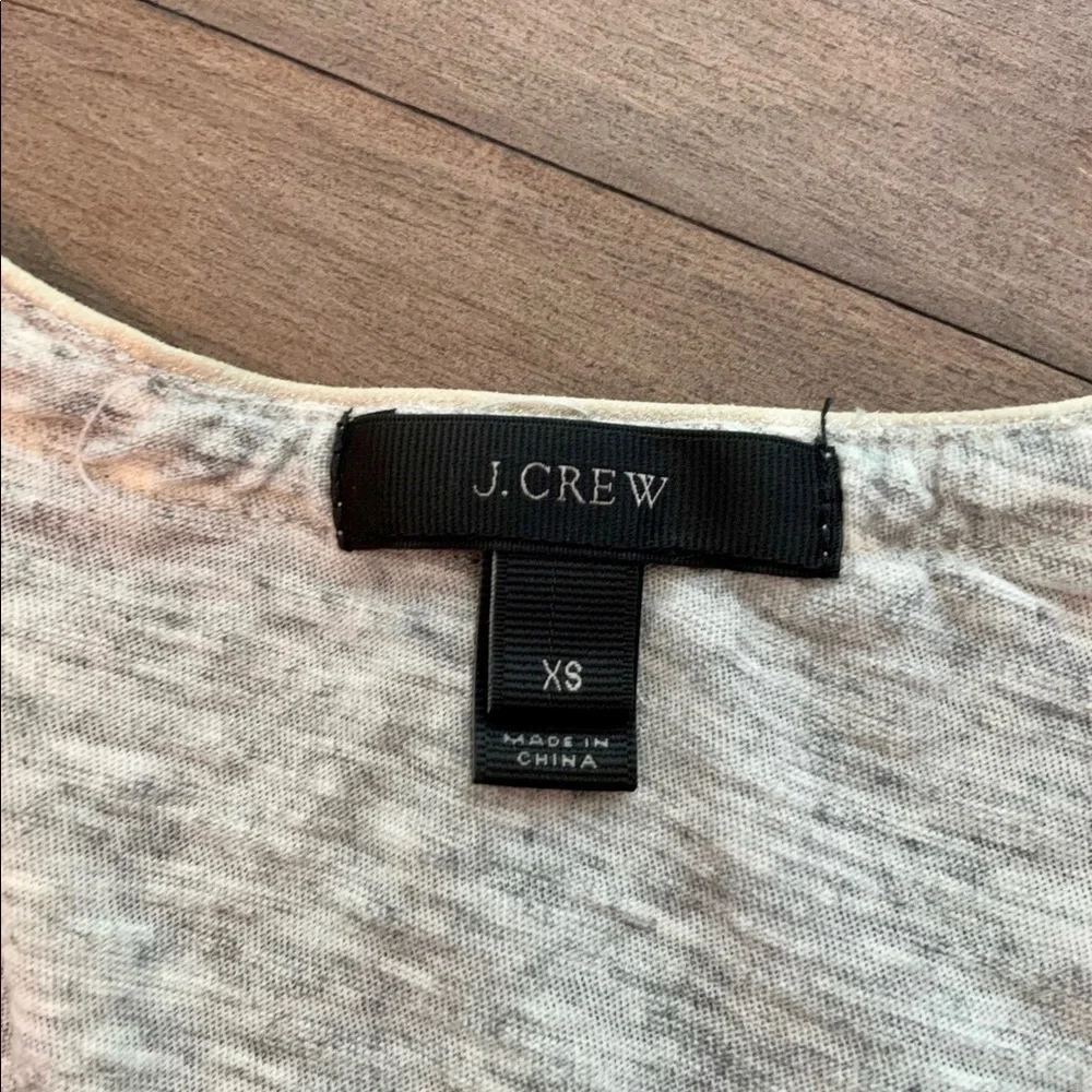 𝅺J Crew Leather trim top